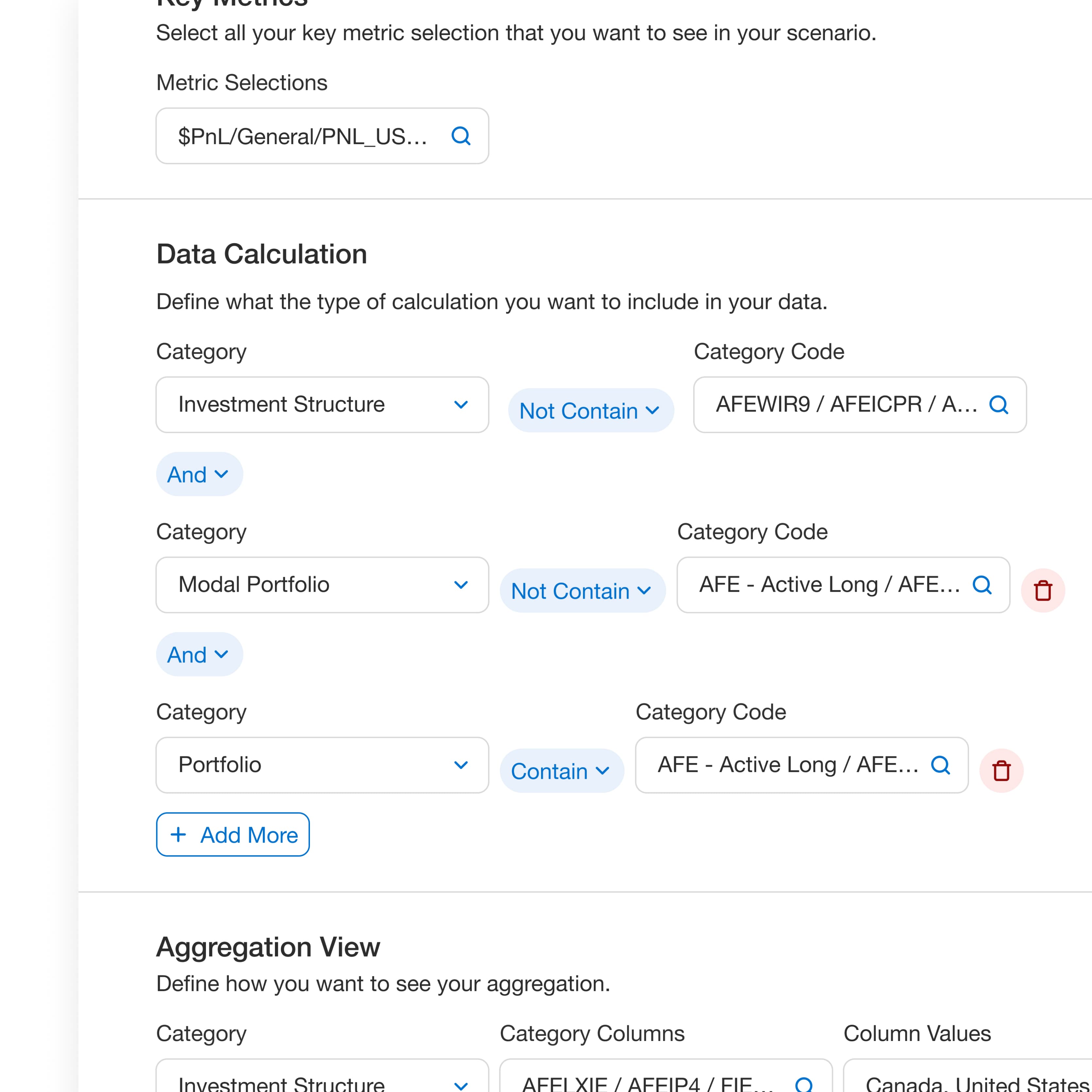 Conditions detail UI