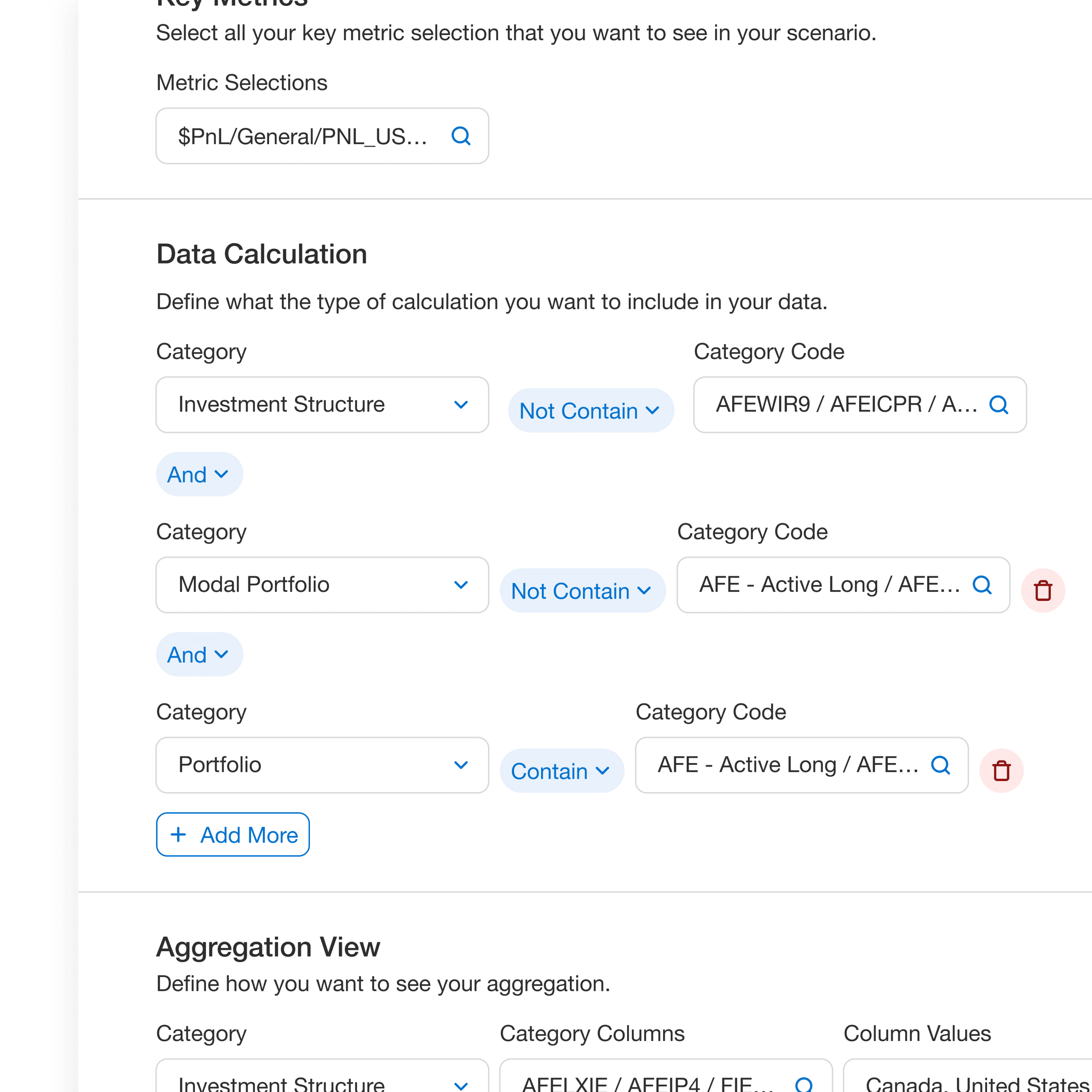 Conditions detail UI