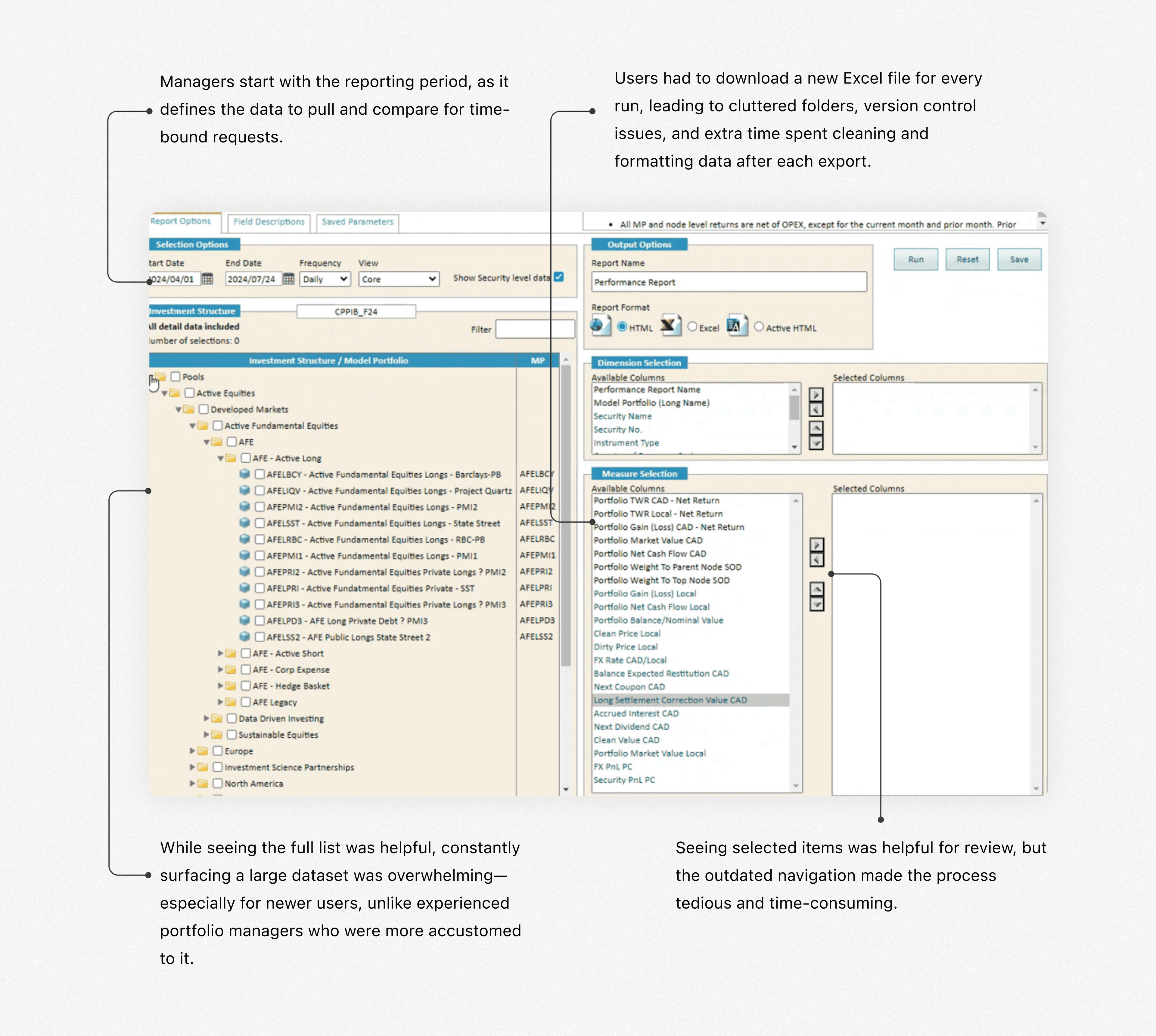 Legacy product screenshot
